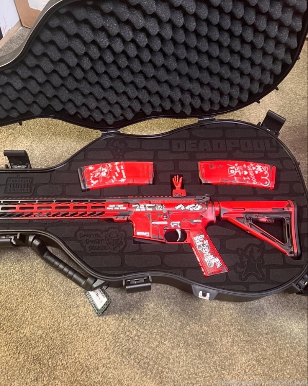 Deadpool AR-15 30rd Bundle with Custom Guitar Case, Engraved.-img-0