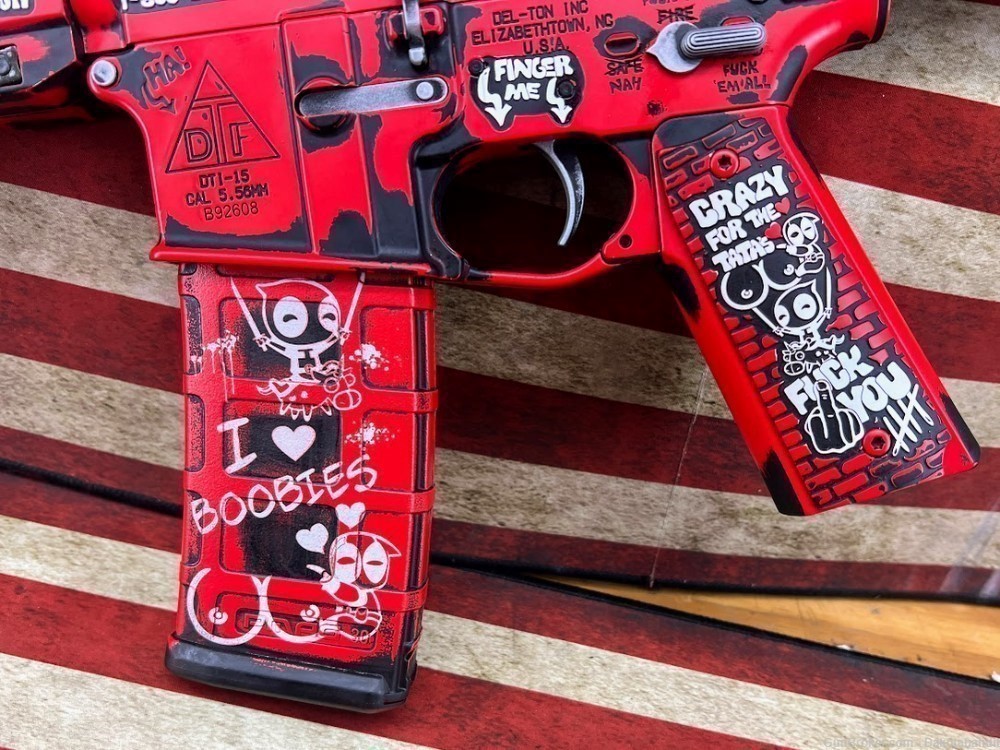 Deadpool AR-15 30rd Bundle with Custom Guitar Case, Engraved.-img-18