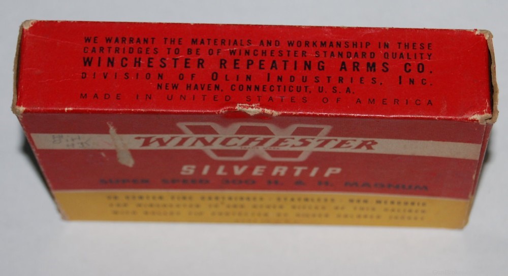 Vintage Full Box of Winchester 300 H&H Magnum Silvertip Holland-img-2