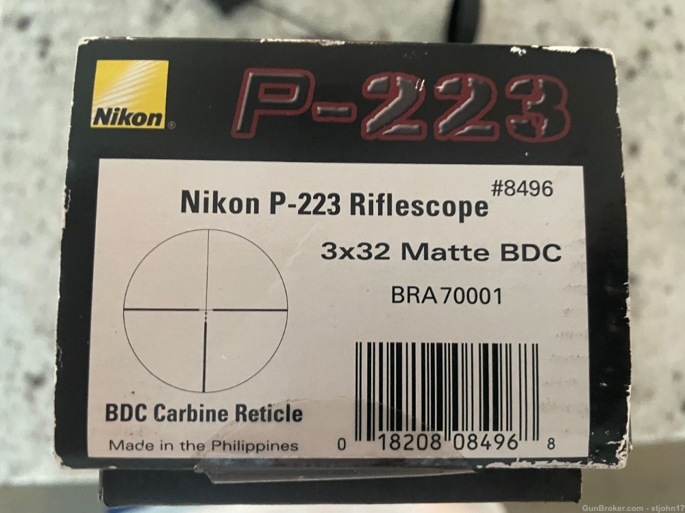 Nikon P223 Precision AR Scope W/ rings/caps 3 x 32 Matt BDC-img-10