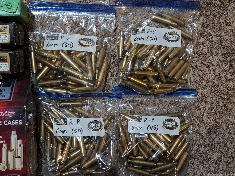 6mm Remington Reloading Bundle, Brass Bullets Dies-img-3
