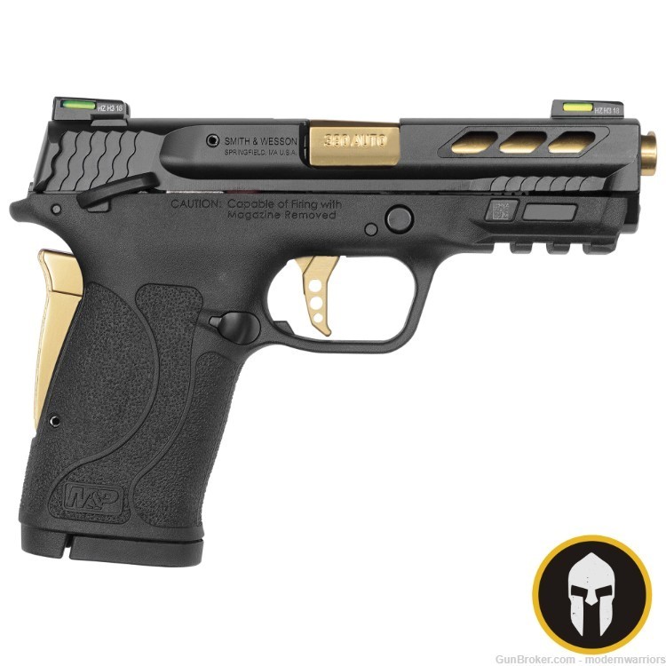 Smith & Wesson M&P380 Shield EZ - 3.8" Ported Bbl (.380 ACP) - Gold/Black-img-1