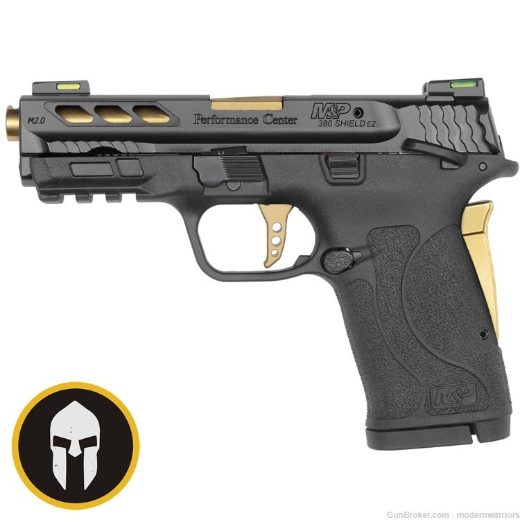 Smith & Wesson M&P380 Shield EZ - 3.8" Ported Bbl (.380 ACP) - Gold/Black-img-0