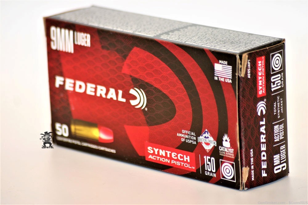 FEDERAL SYNTEC 150 Grain 9MM Lower Recoil Cleaner & Accurate 50 Rounds-img-3