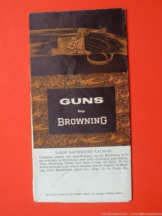1959 OEM GUNS by BROWNING Foldout Promo Brochure w/Prices - Scarce!-img-0