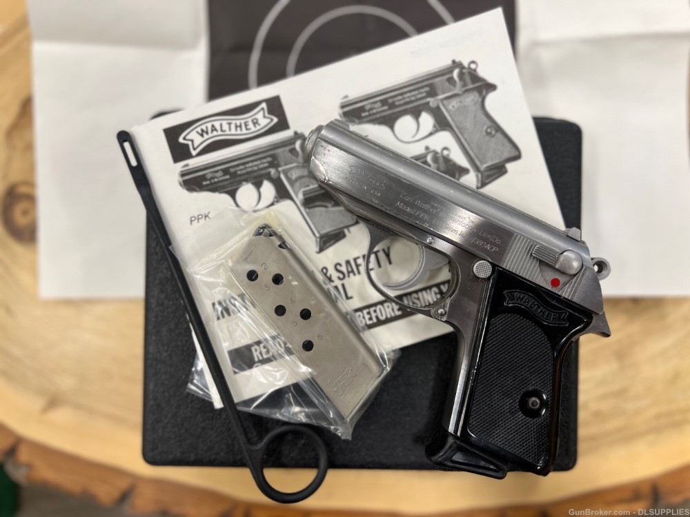 WALTHER (INTERARMS) PPK STAINLESS FINISH (3) MAGS BOX TARGET 3.3" .380ACP-img-3