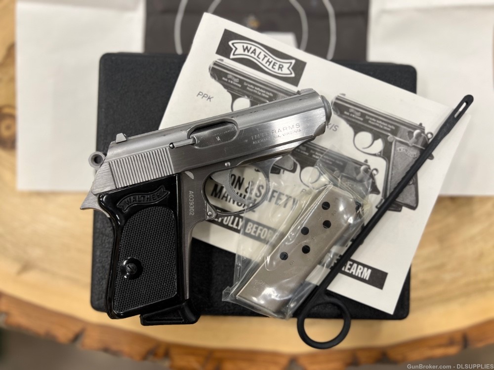WALTHER (INTERARMS) PPK STAINLESS FINISH (3) MAGS BOX TARGET 3.3" .380ACP-img-2