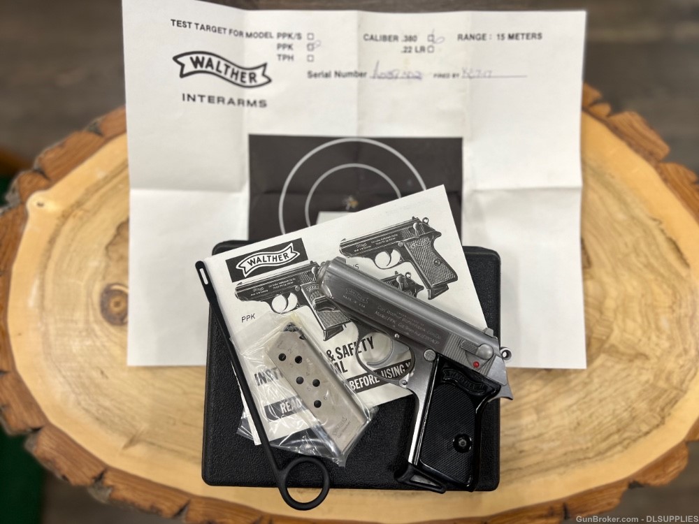 WALTHER (INTERARMS) PPK STAINLESS FINISH (3) MAGS BOX TARGET 3.3" .380ACP-img-0