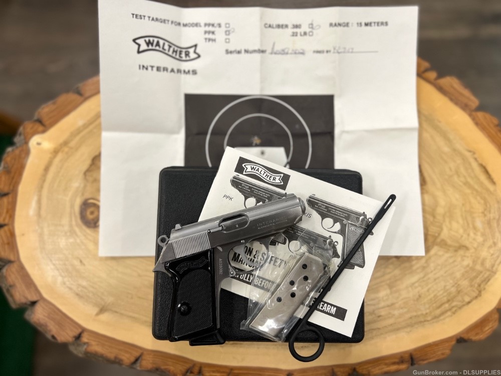 WALTHER (INTERARMS) PPK STAINLESS FINISH (3) MAGS BOX TARGET 3.3" .380ACP-img-1