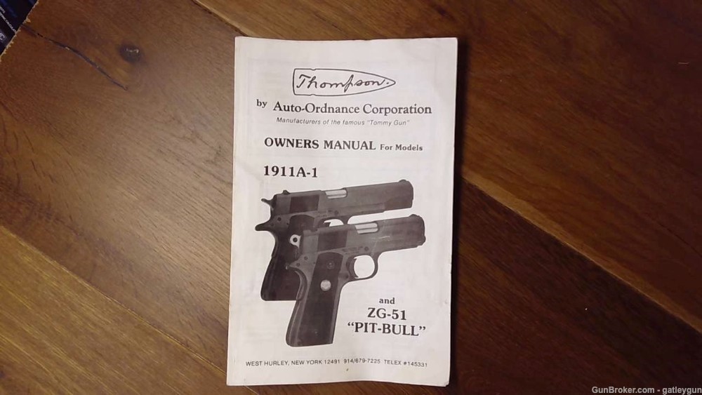 Thompson 1911  (Owners Manual)-img-0