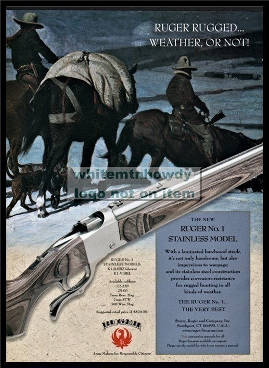 2000 RUGER Number One Stainless Rifle PRINT AD-img-0