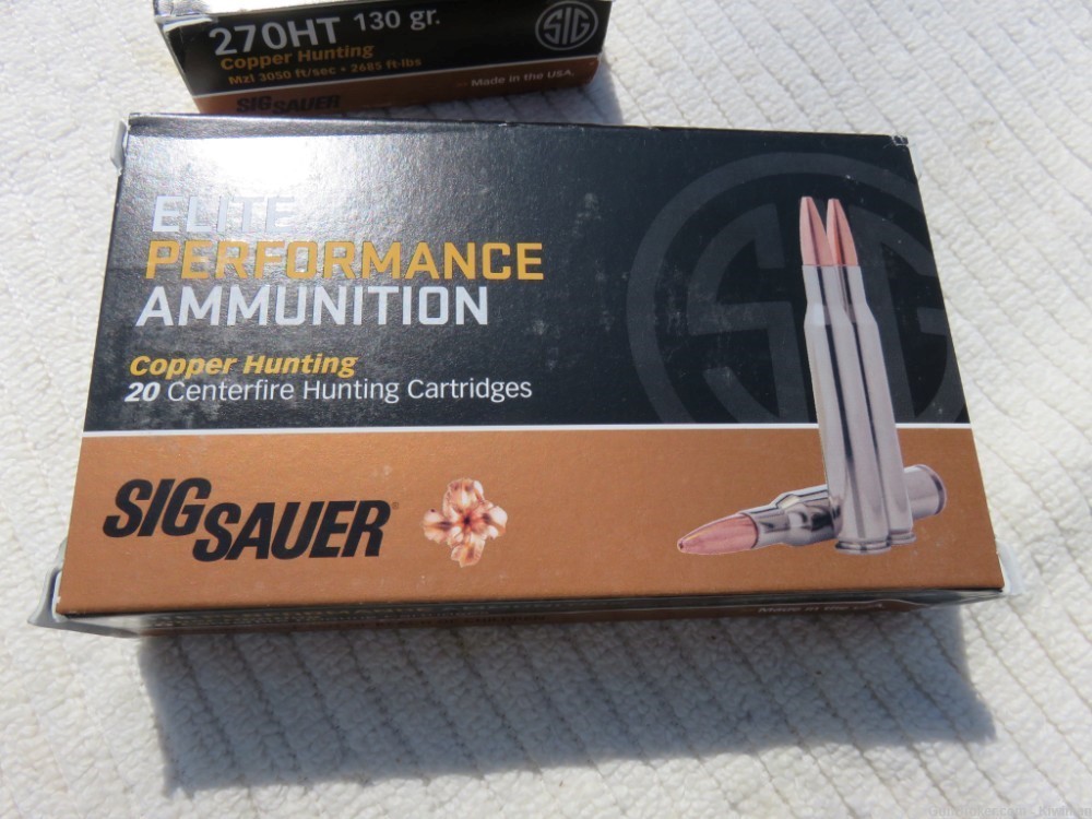 Sig Sauer Elite 270 Win 130gr. 3075 fps Awesome Nickel Ammo BEST!-img-1