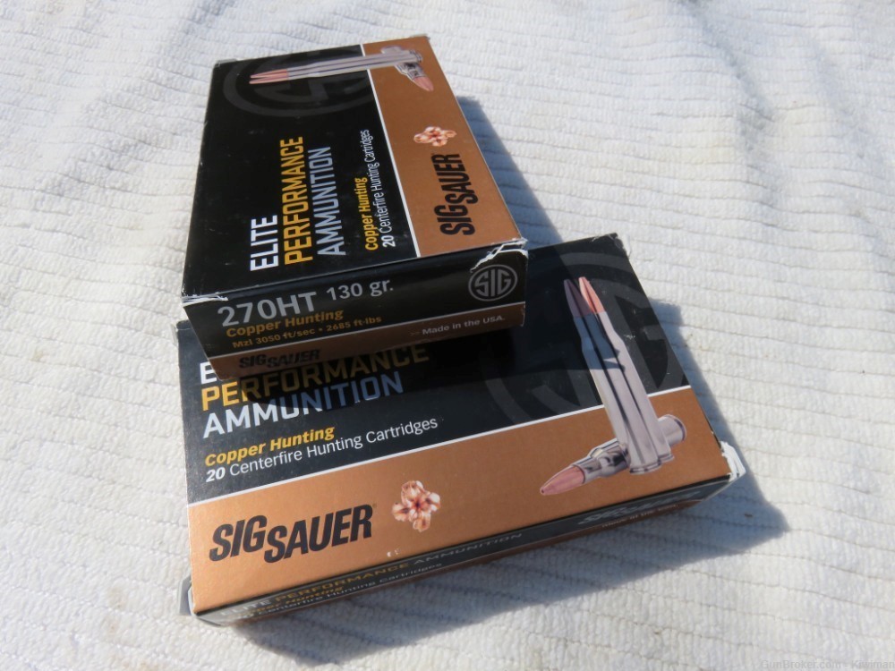 Sig Sauer Elite 270 Win 130gr. 3075 fps Awesome Nickel Ammo BEST!-img-6