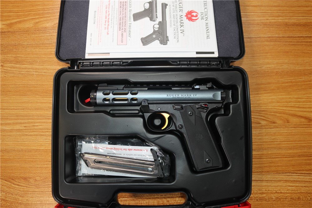 Ruger Mark IV 22/45 Lite Tactical .22 LR 4.5" Threaded Barrel Box 2 Mags-img-0