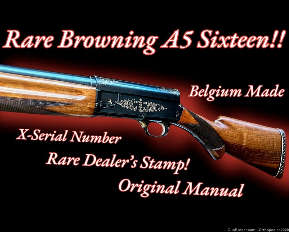 Rare Browning A5 *SIXTEEN* Belgium 16 Gauge Auto 5 W/ Manual-img-0