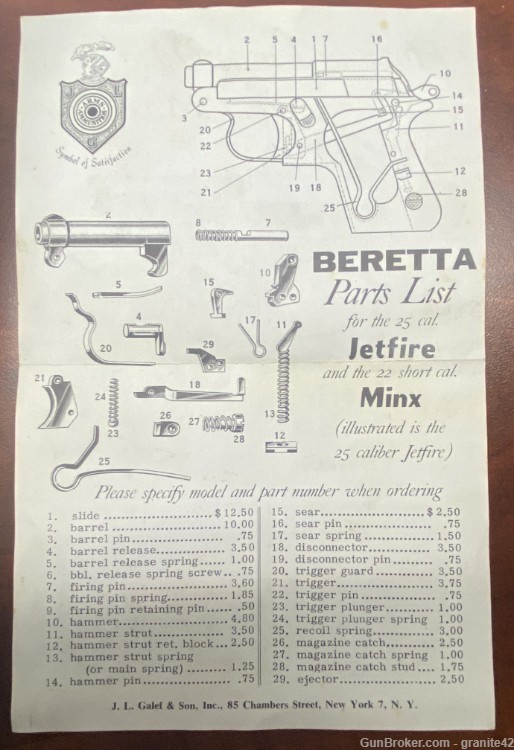 Beretta 950B / 950 B   .25 / 6.35mm "Jetfire" in original packaging 1959-img-7