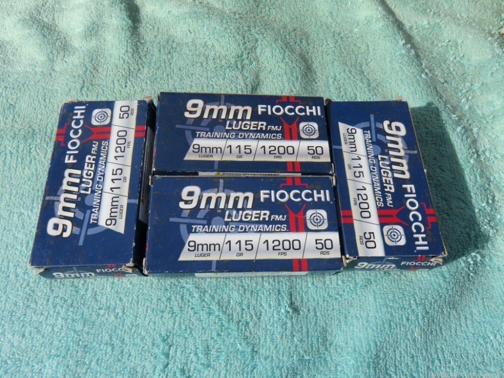 Penney Start 9mm Fiocchi 200 Rounds. 115gr 1200fps-img-1