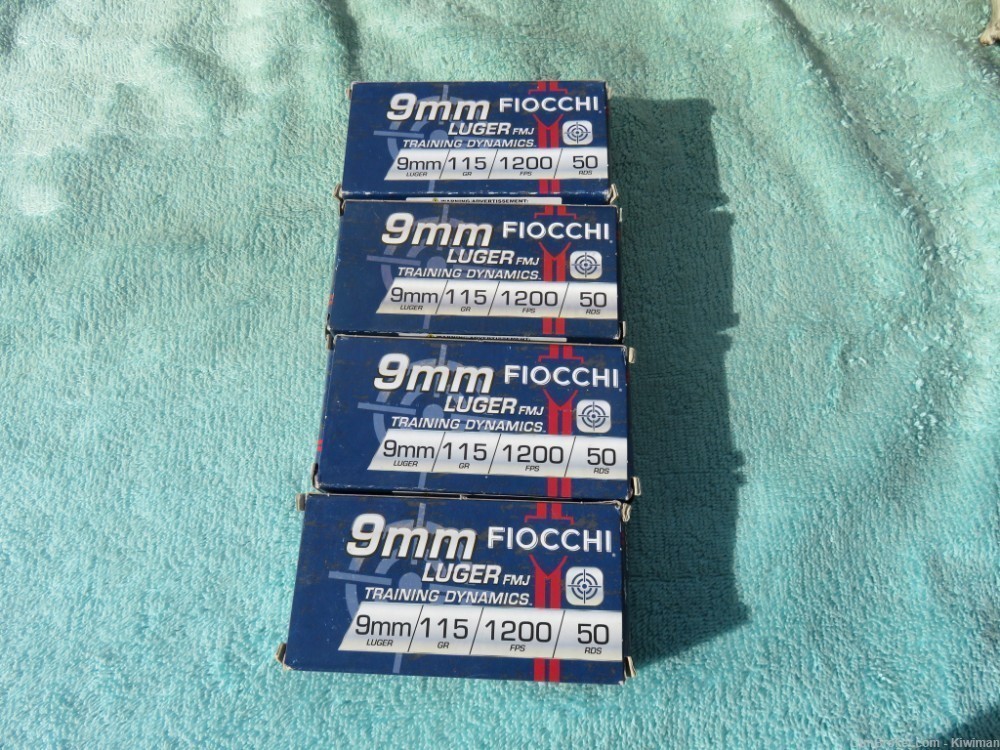 Penney Start 9mm Fiocchi 200 Rounds. 115gr 1200fps-img-0