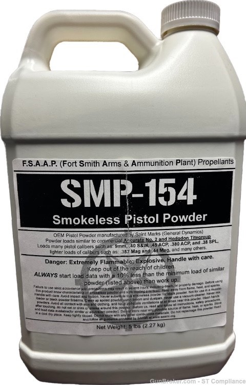14 Lbs. SMP-154 Pistol or Handgun 154 Powder NR !-img-0