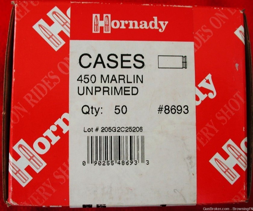 50 NEW Hornady Brass Cases for .450 Marlin Cartridge-img-0