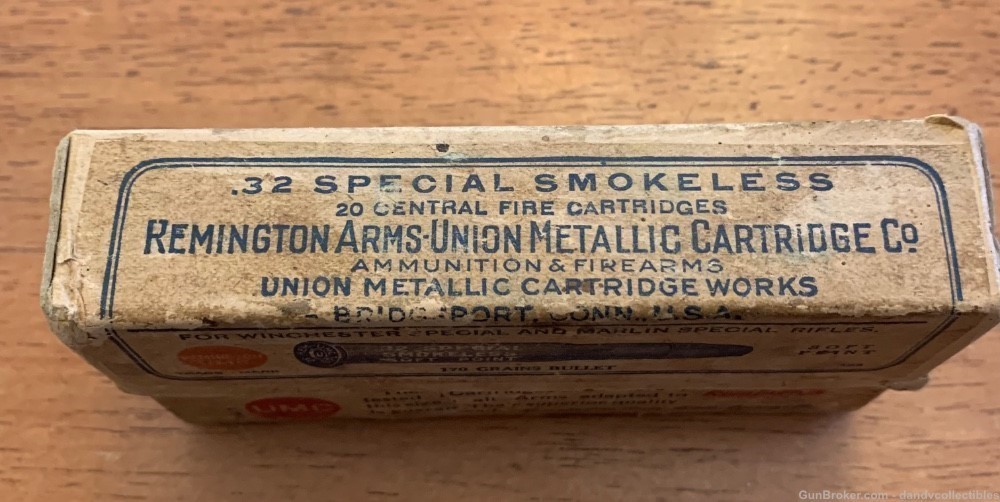 Remington Arms UMC 32 Special Brass 20 rounds in Rare box -img-2