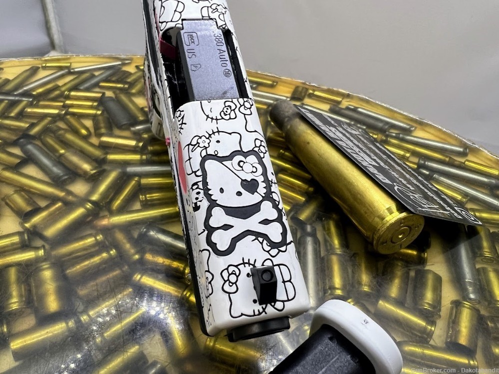 Hello Kitty Glock 42 380acp Engraved with Custom Case-img-4