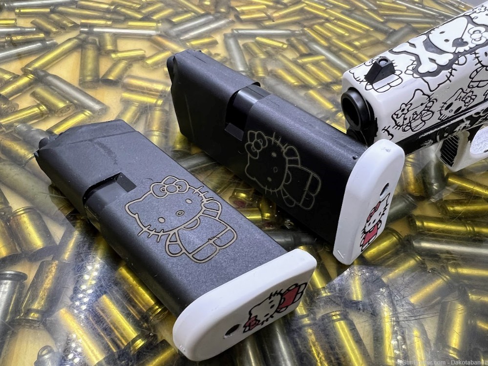 Hello Kitty Glock 42 380acp Engraved with Custom Case-img-6