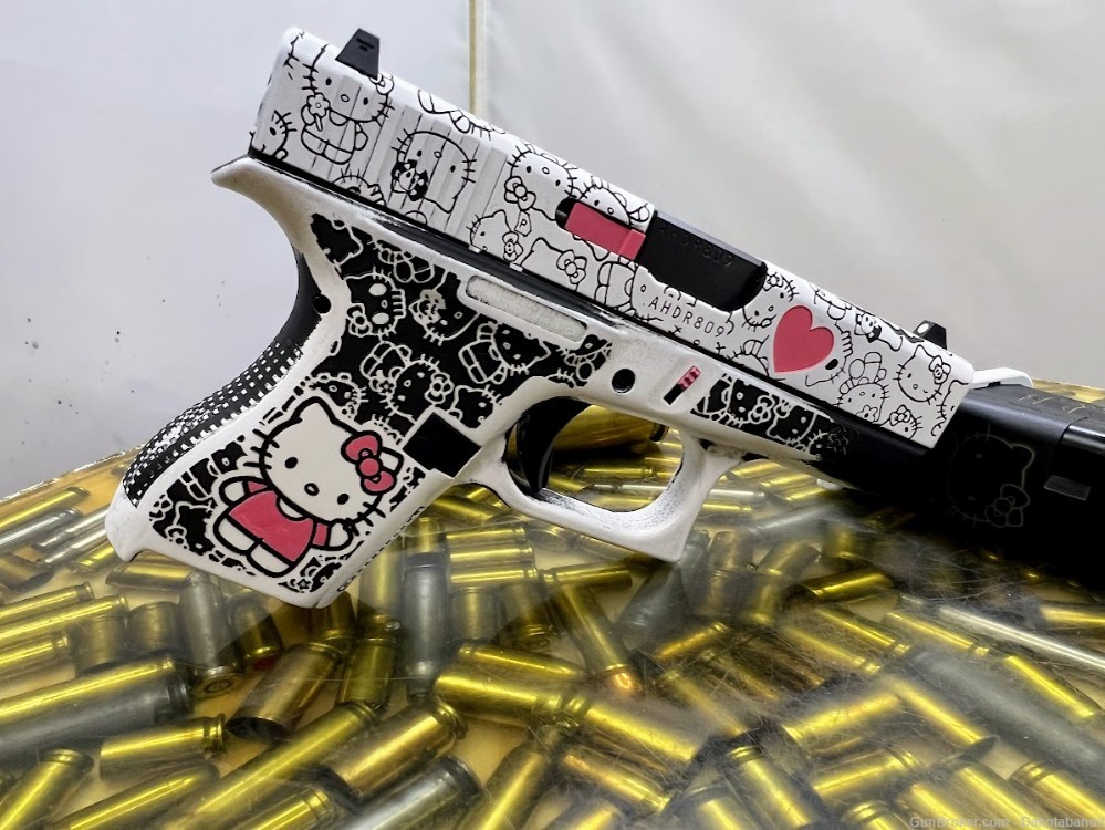 Hello Kitty Glock 42 380acp Engraved with Custom Case-img-1