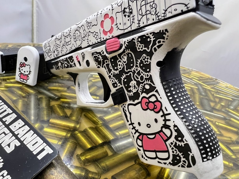 Hello Kitty Glock 42 380acp Engraved with Custom Case-img-3