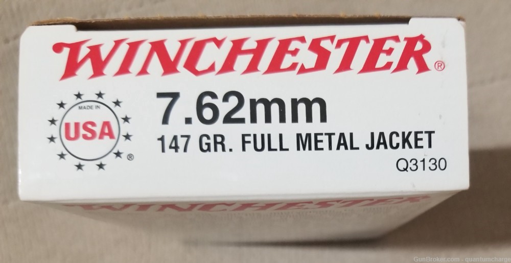 Winchester 7.62 x 51mm NATO 147 grain Ball Ammo, Q3130, .308 - Price Cut-img-2