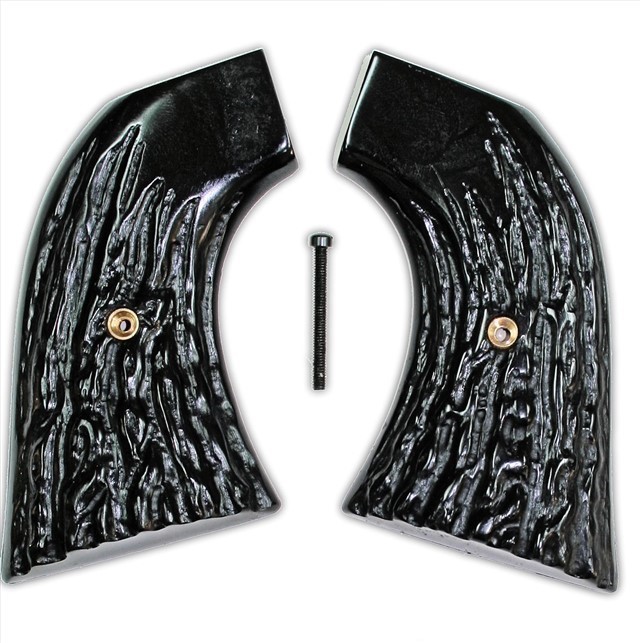 Virginian Dragoon Imitation Jigged Buffalo Horn Grips-img-0