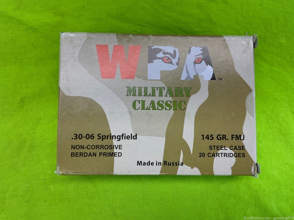 WPA Wolf Military Classic 30-06 M1 Garand 145 Grain FML Ball Steel Case 20 -img-0