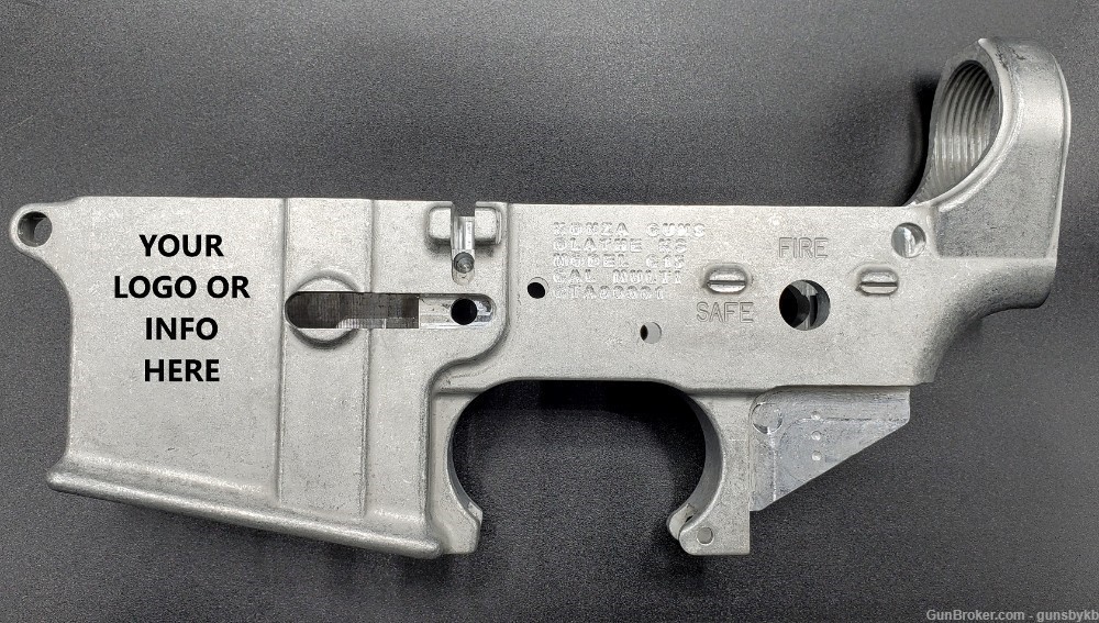 Konza Guns AR15 Enhanced Custom Engraved 7075 Aluminum Lower Raw-img-0
