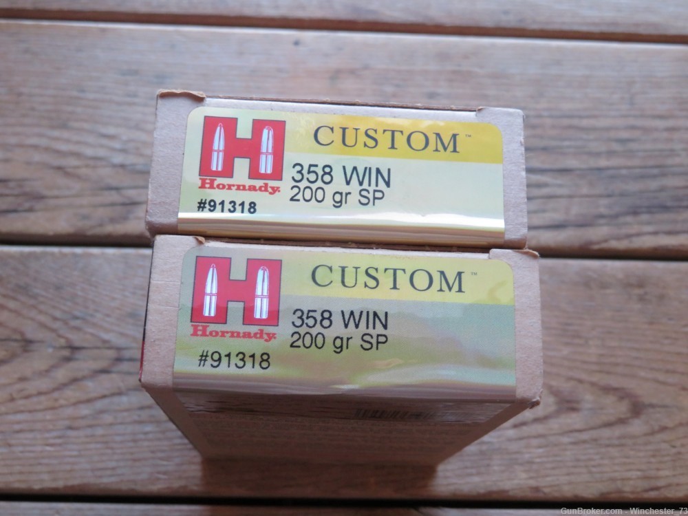Hornady Custom 358 Win 200 gr soft points FACTORY 40 rds 2 boxes-img-0