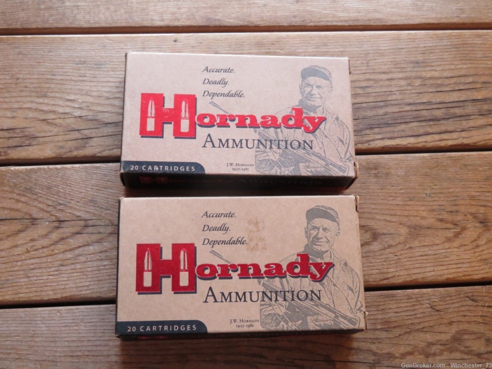 Hornady Custom 358 Win 200 gr soft points FACTORY 40 rds 2 boxes-img-1