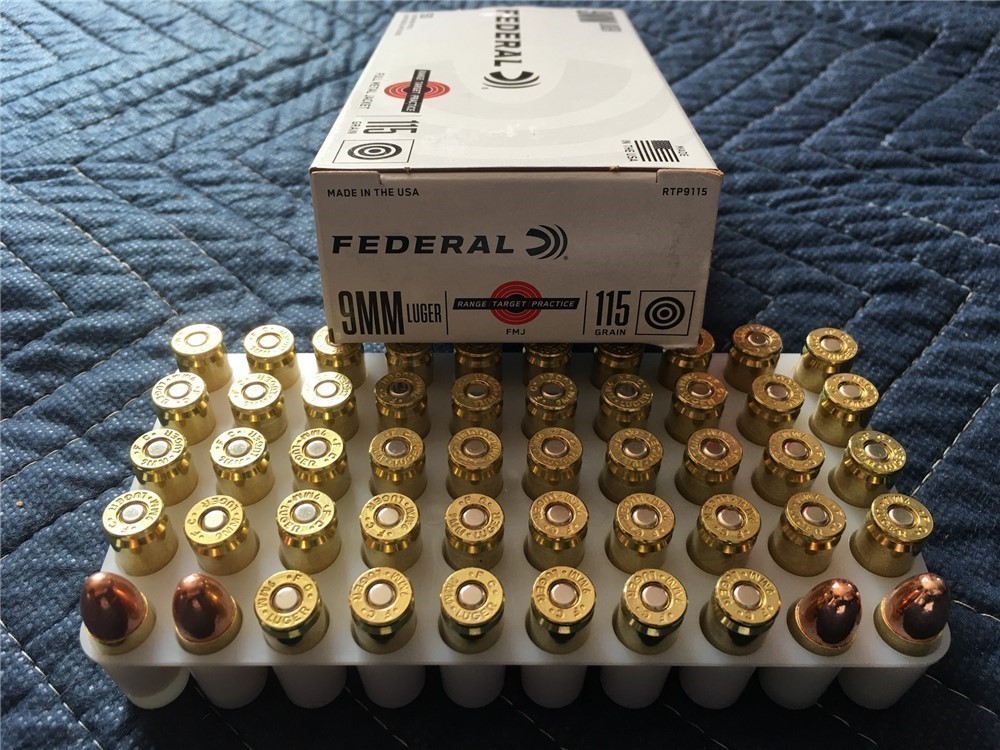 Box Of 50 Rounds Of Federal 9mm Luger 115 Grain Full Metal Jacket Ammo-img-0
