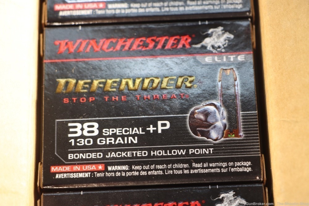 Winchester Defender 38 SPL +P Pistol Ammunition 200RD Ammo Case 130GR JHP-img-2