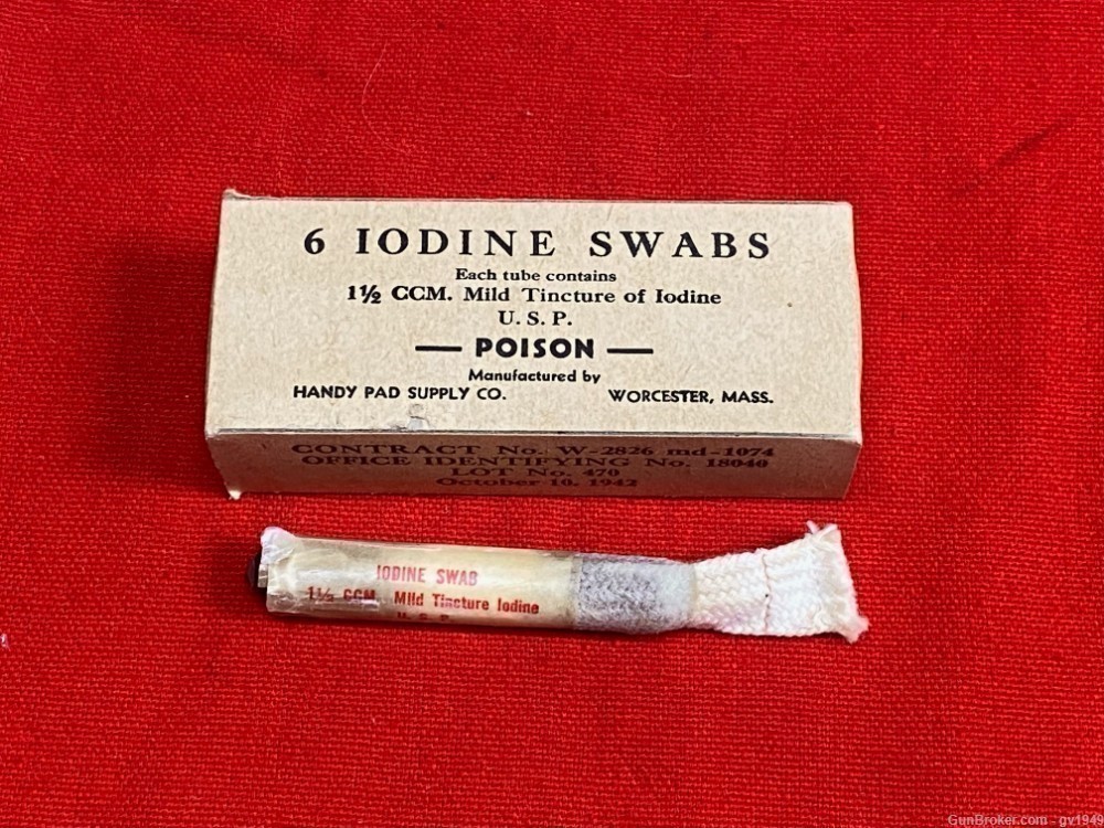 Original WW2 USGI Iodine Swabs - Box of 6-img-0