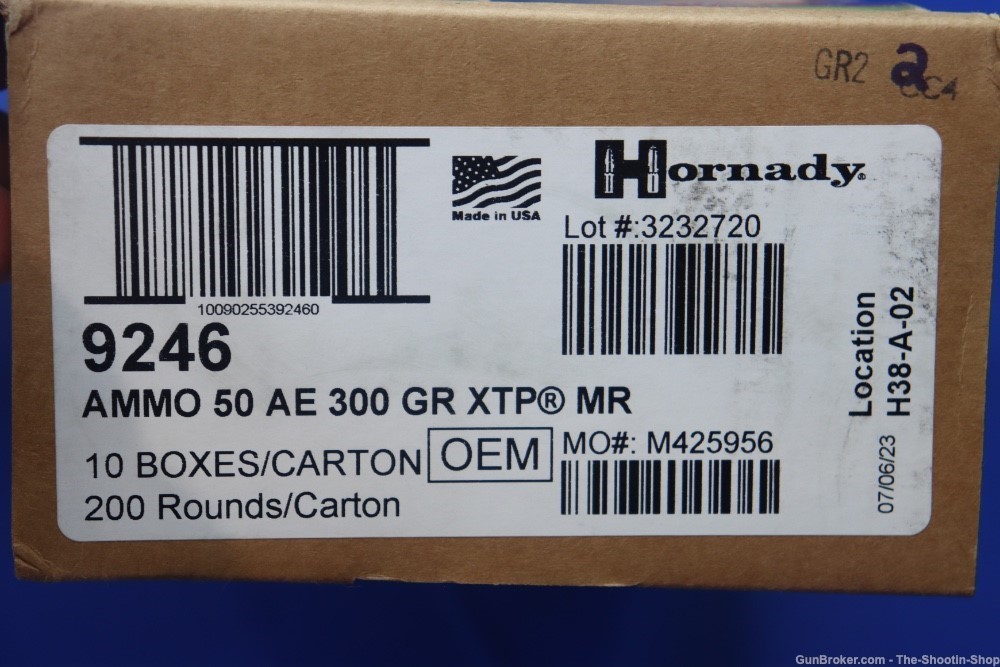 Hornady MR 50AE Pistol Ammunition 200RD AMMO CASE Lot 50 AE 300GR XTP HP NR-img-6