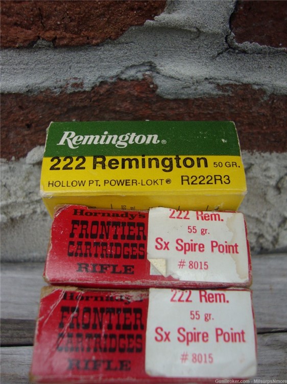 Nice Assorted Lot Of 55 Rounds .222 Remington Ammo Hornady 222-img-1