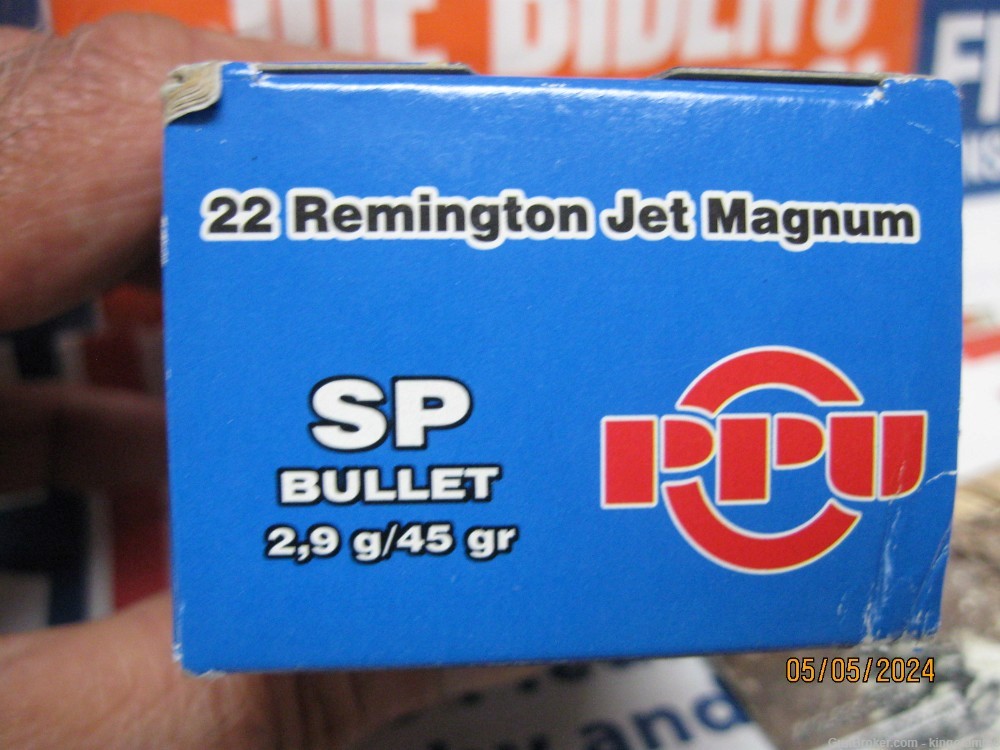 Scarce NEW 22 REM JET Full Box 50 Rd 45 gr SP Ammo; R-P brass available too-img-1
