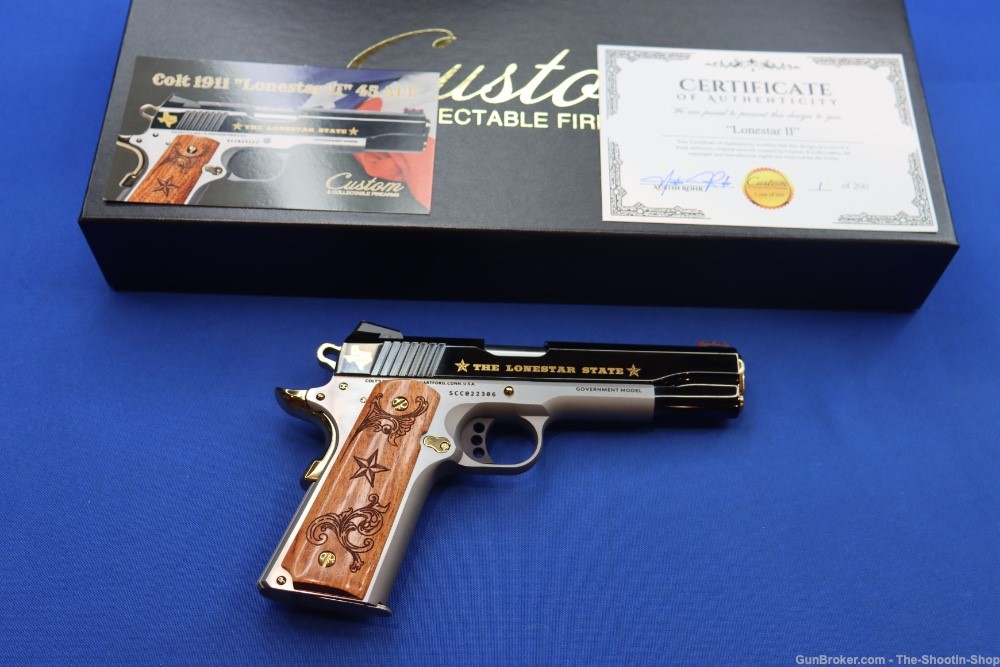Colt Govt Model 1911 Pistol LONE STAR II 45ACP Gold Embellished 1 of 200 SA-img-0