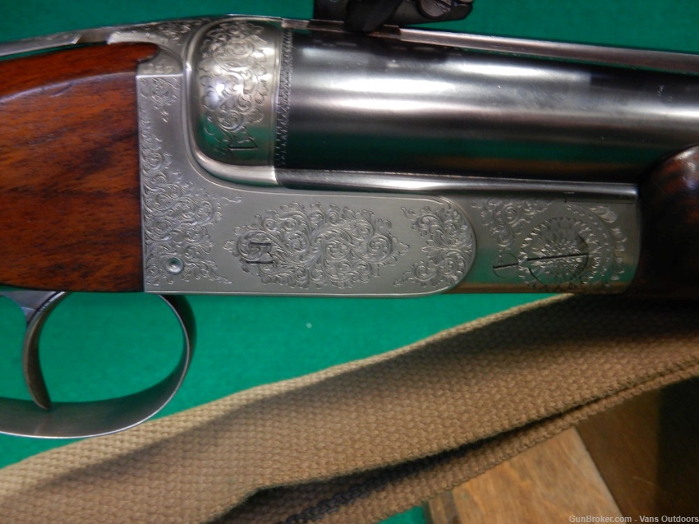 Belgium Continental Arms Engraved Double Rifle 375 H&H Magnum W/ Scope-img-15