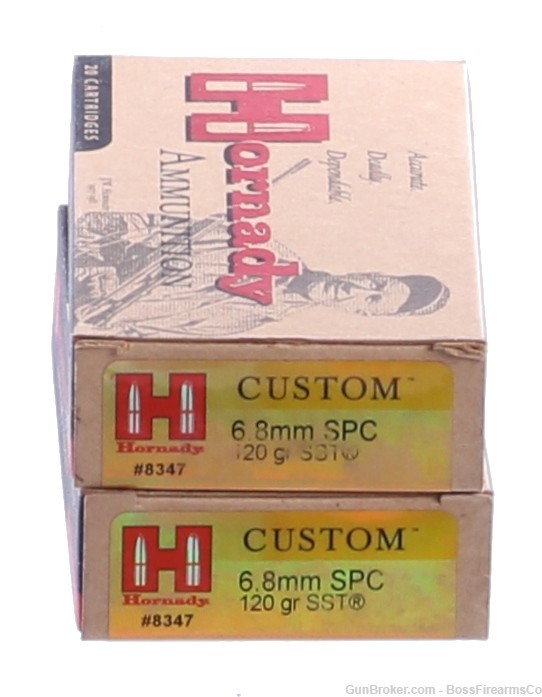 Hornady Custom 6.8mm SPC 120gr SST Lot of 40 8347 (JFM)-img-0