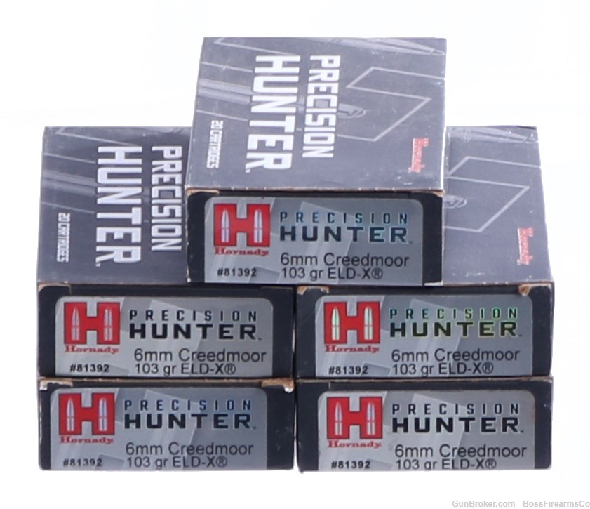 Hornady Precision Hunter 6mm Creedmoor 103gr ELD-X Lot of 100 81392 (JFM)-img-0
