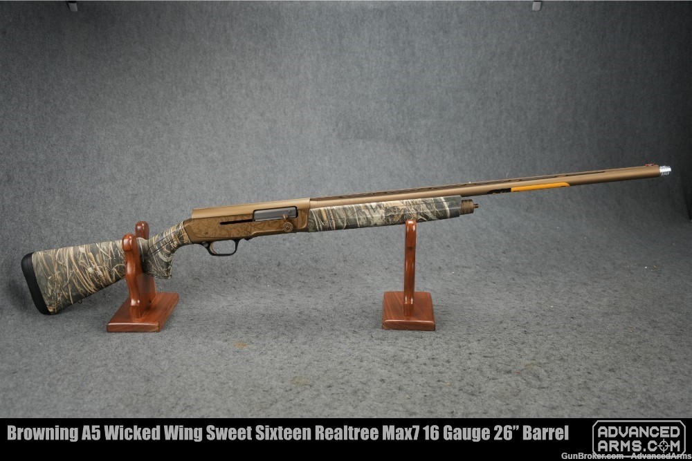 BNIBrowning A5 Wicked Wing Sweet Sixteen Realtree Max 7 16 Gauge 26” Barrel-img-0