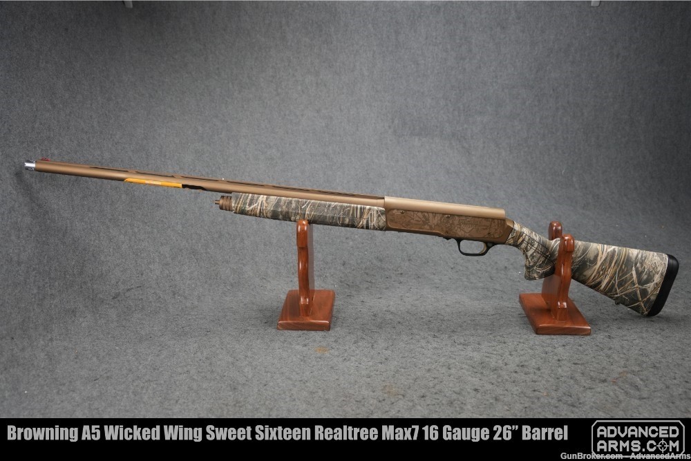 BNIBrowning A5 Wicked Wing Sweet Sixteen Realtree Max 7 16 Gauge 26” Barrel-img-1