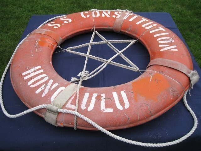 SS Constitution Cruise Ship Buoy 1950s Honolulu USA Ocean Liner Boat Rare -img-1