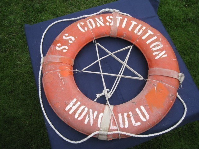 SS Constitution Cruise Ship Buoy 1950s Honolulu USA Ocean Liner Boat Rare -img-0