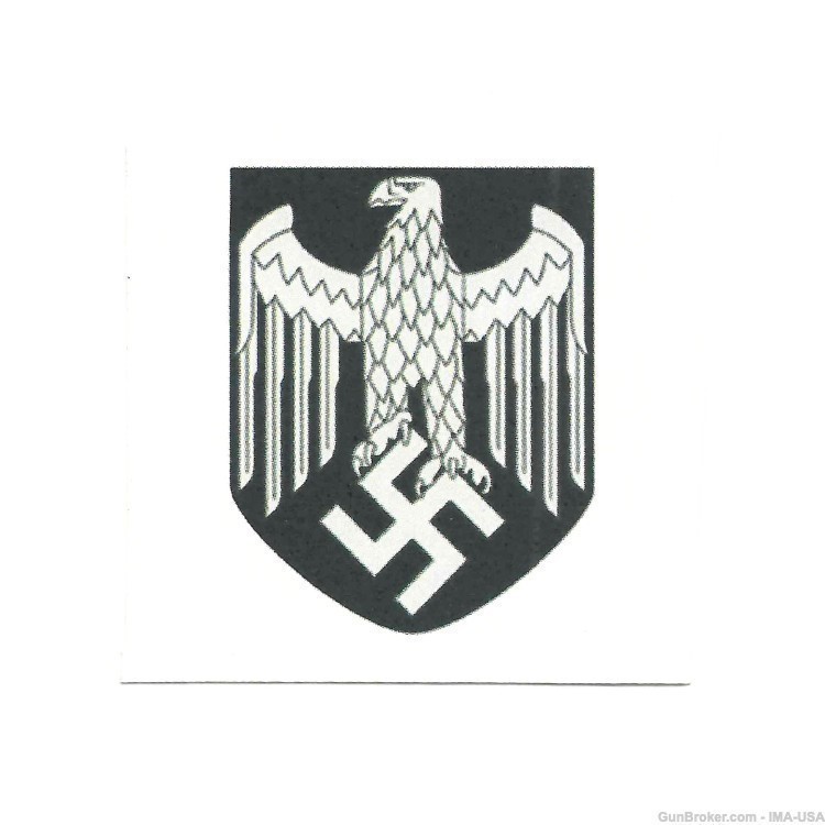 German WWII Reproduction Helmet Decal - Wehrmacht Heer Silver Eagle (Army)-img-0